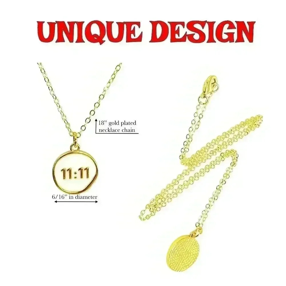 11 11 make a wish jewelry dainty gold coin angel necklace - Picture 5 of 10
